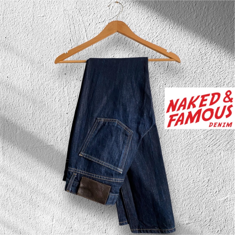 Naked & Famous Japanese Men’s Jeans Super Guy Dark Blue Indigo Streetwear 32